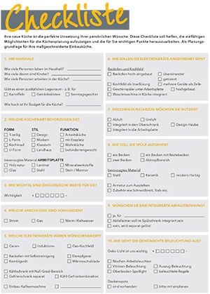 Checkliste Küchenplanung - Küchenhaus Rash Heusenstamm